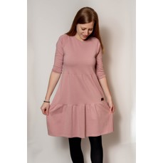 Šaty SOFIE podzimní, old pink - M, délka 95