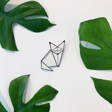 Brož kreslená - origami lištička
