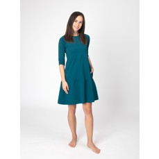 Šaty SOFIE podzimní, smaragd - XS, délka 95