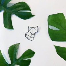 Brož kreslená - origami liška