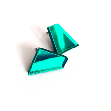 Náušnice MIRROR SKEWED - emerald
